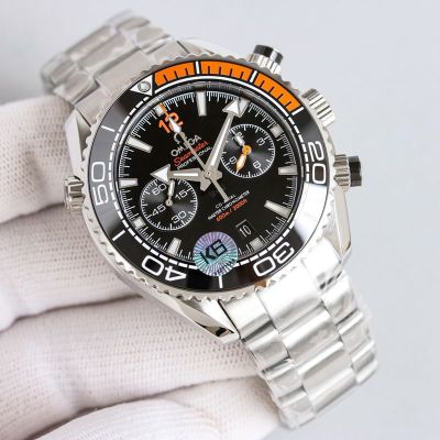 Omega Seamaster 600m 45.5mm Chronograph Ceramic Bezel 9900 Movement 316L Steel Stainless Steel Strap Watch